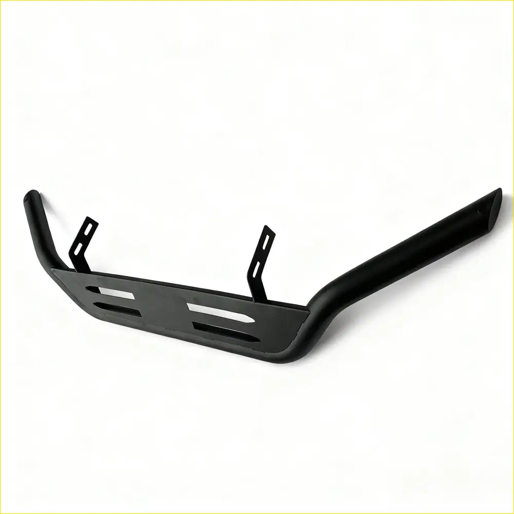Black matte metal front bumper guard with integrated brackets and horizontal cutouts for toyota hilux nz 2026 build guide