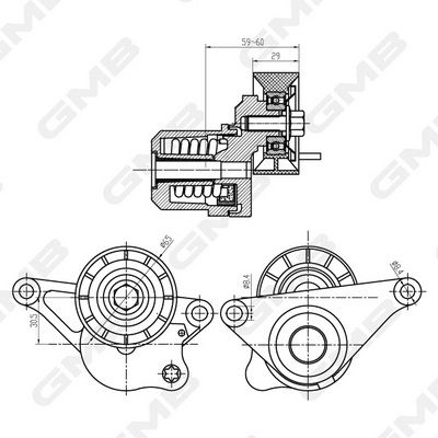 GMB Belt Tensioner V-Ribbed Belt GAT32690