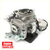 Gray metallic 1.6L carburetor assembly with brass parts and black mount for Toyota Hilux RN20 RN25 1972-1978 back side