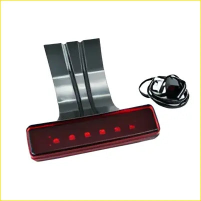 Back side of a red led brake light with sleek modern design and black wiring for jeep wrangler jk 2007-2018