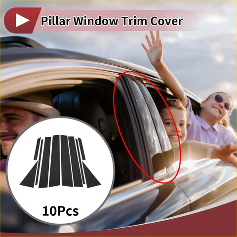 Clear transparent car door pillar window trim cover designed for toyota venza 2009-2015 side windows black