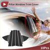 Black car door pillar window trim covers for toyota vios 2014-2023 made of durable plastic shown from back side