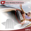 Clear transparent plastic car door pillar window trim cover in silver tone for toyota vios 2014 to 2023