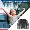 Black carbon fiber pillar window trim covers for toyota rav4 2019-2023 shown from the back side