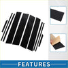 Black adhesive strips of varying lengths and widths for 10 x car pillar window trim covers for toyota rav4 2019 2023