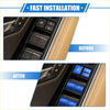 Blue accent car window switch button cover trim for toyota highlander 2020-2022 enhancing interior look