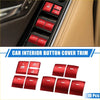 Red metallic button cover trims for toyota highlander car window switch controls in durable metal material