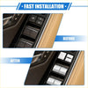 White plastic car window switch button covers set for Toyota Highlander showing the front side details