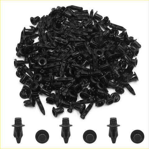 Black plastic car bumper push clip rivets with pointed tip and circular base for toyota vios 2003-2018 secure fit