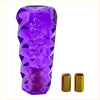 Purple resin 10cm diamond hex gear knob with faceted crystal clear design and engraved floral pattern