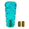 Turquoise resin 10cm diamond hex gear knob with crystal clear faceted design and internal bubble effect