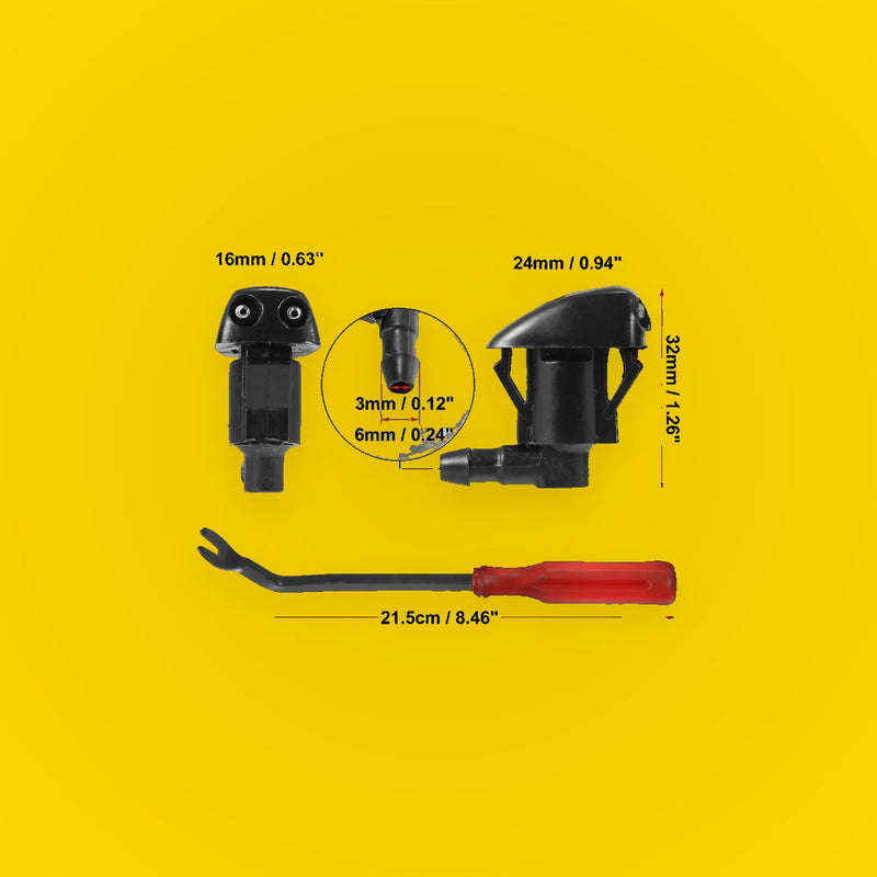 11pcs Front Windshield Washer Nozzle Kit for Toyota Sienna (2000-2011)