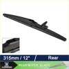 Black rear windshield wiper blade 12 inches 315mm long for Toyota 4Runner 2003-2009 shown from back side