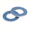 12 blue and silver metal oil drain plug gaskets with textured surface for Toyota 4wd ute offroad 1990-2023