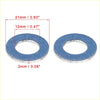 12 x m12 blue oil drain plug gaskets with textured blue metal surface and silver edges for toyota 4wd ute offroad use