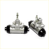 Silver and black 13/16 rear wheel brake cylinder for nissan atlas ud condor f23 with metallic finish shown from back side