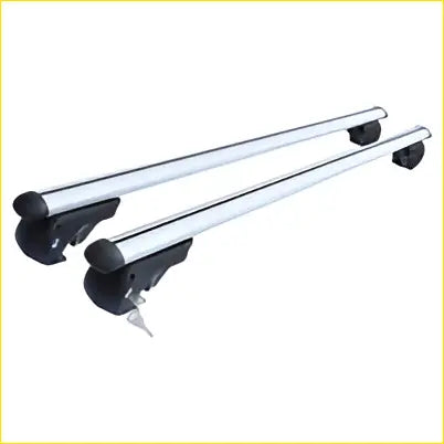 Silver aluminum alloy roof rack bars with black plastic end caps for universal lockable car top rack 1350mm