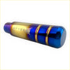 A sleek 13cm tokyo tom’s kanji gear knob vape pen in stainless steel with blue and gold gradient finish