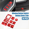Red metallic aluminum window switch button cover trim set for toyota rav4 2019-2022 interior upgrade