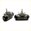 Gray metallic 15/16 rear brake cylinders with black rubber caps and threaded fittings for toyota hilux 1984-1988
