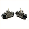 Pair of gray metallic 15/16 rear wheel brake cylinders with black rubber caps for Toyota Hilux LN51 LN56 YN55 YN56