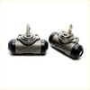 Gray metallic 15/16 rear wheel brake cylinders with black rubber caps and threaded fittings for Toyota Hilux Extra Cab