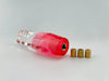 Transparent red and clear plastic 15cm bubble gear knob with textured grip for a smooth shift look