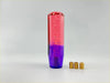 15cm bubble gear knob in purple pink with translucent red to purple gradient and bubble-like internal design with gold inserts
