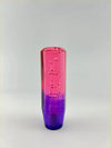 Vibrant 15cm bubble gear knob with pink to purple gradient glass and embossed paw print patterns