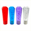 Four translucent resin diamond top led gear knobs in red blue purple and clear with bubble designs for cars