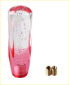 15cm tsuisuta gear knob made of translucent pink and clear acrylic with embedded bubbles and a glossy finish