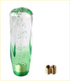 15cm tsuisuta knob gear knob with green gradient glass and embedded bubbles on a metallic base for smooth shifting