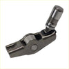 Silver metal valve lifter with cylindrical top and curved body with circular indentation for ldv v80 rocker arm set