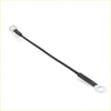 Black insulated 18 inch tailgate cable with silver metal ring terminals for nissan titan 2004-2015 shown from back side