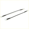 Black insulated 18 inch tailgate cables with clear plastic terminal connectors and mounting hardware for Nissan Titan