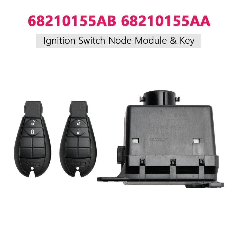 Dodge Journey 08-10 Ignition Switch Node Module & Key 68210155AB 68210155AA
