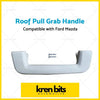 White plastic roof pull grab handle for ford ranger t6 t7 and mazda bt50 shown from backside
