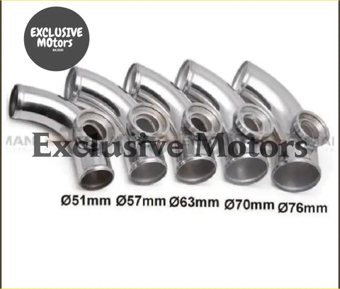 Set of chrome stainless steel 90 degree flange pipe elbows in various sizes for type 2 ii 2 adjustable sqv engine intake