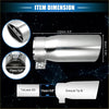 Shiny chrome exhaust tip with flared end and threaded clamp for 2.8 inch inlet 8.5 inch length toyota tacoma
