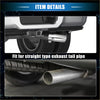 Shiny chrome-finished straight-type exhaust tip with 2.8 inch inlet 8.5 inch length for toyota tacoma 2005-present