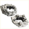 Silver-finished front brake calipers with textured machined surface and black rubber seals for toyota 4runner 4x4