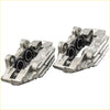 Silver metallic front brake calipers with textured machined finish and black rubber seals for toyota 4runner 4x4