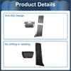 Silver and black anti-slip automatic foot accelerator pedal covers with ribbed design for toyota harrier cars