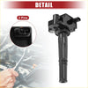 Black plastic ignition coil with 2-pin connector for toyota tercel 1995-1999 shown from the back side