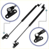 Back side of black gas lift support arms with silver metallic pivots and brackets for toyota landcruiser boot lift