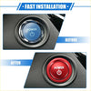 Red power button cover with chrome bezel and white lettering for toyota sienna car engine start ignition
