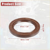 Brown rubber engine crankshaft oil seal for toyota tacoma with textured inner ring and precise dimension markings