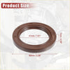 Brown rubber engine crankshaft seal with circular design and precise dimensional markings for toyota avalon 2005-2018