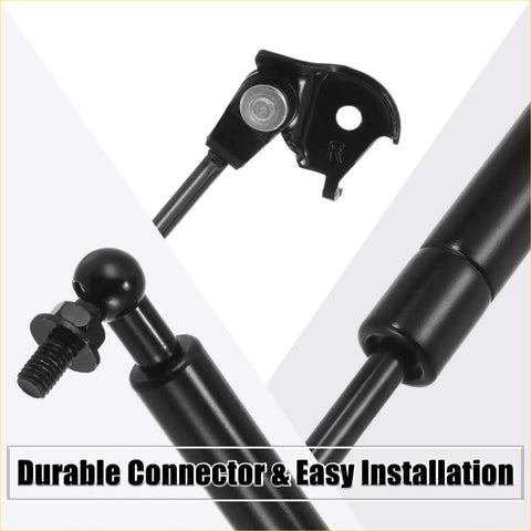 Black automotive gas lift support with durable connector and threaded ball joint end for toyota 80 series bonnet