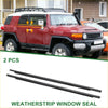 Black rubber weatherstrip window seals front left and right for toyota fj cruiser set of 2